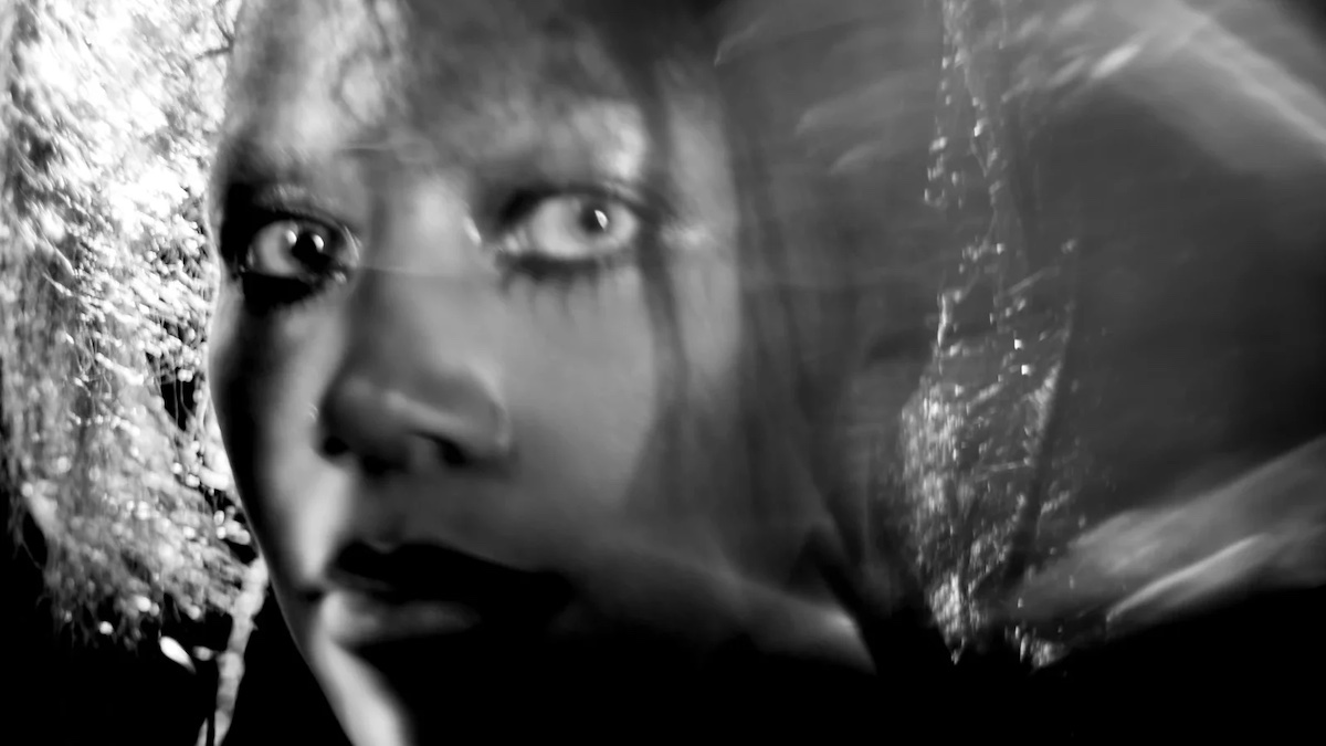 A black and white image of the artist Santigold.